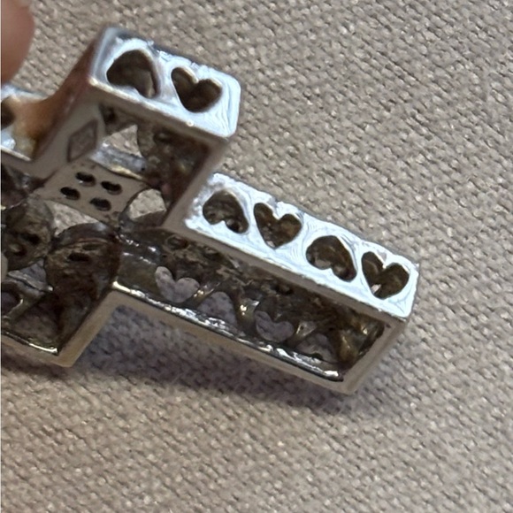 14K WHITE GOLD Pendant with Diamonds. - Picture 2 of 8